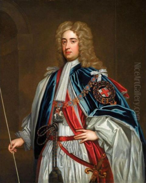 Portrait Of Lionel Sackville, 1st Duke Of Dorset (1688-1765) Oil Painting by Sir Godfrey Kneller