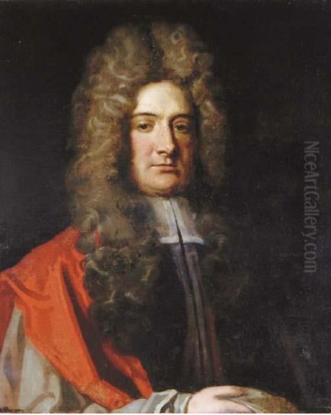 Follower Of Sir Godfrey Kneller Oil Painting by Sir Godfrey Kneller