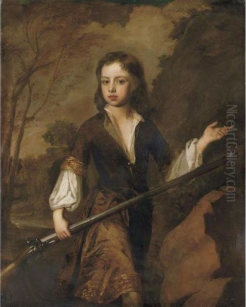 Portrait Of A Boy With A Shotgun Oil Painting by Sir Godfrey Kneller