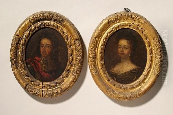 A Miniature Portrait Of King William Iii Oil Painting by Sir Godfrey Kneller