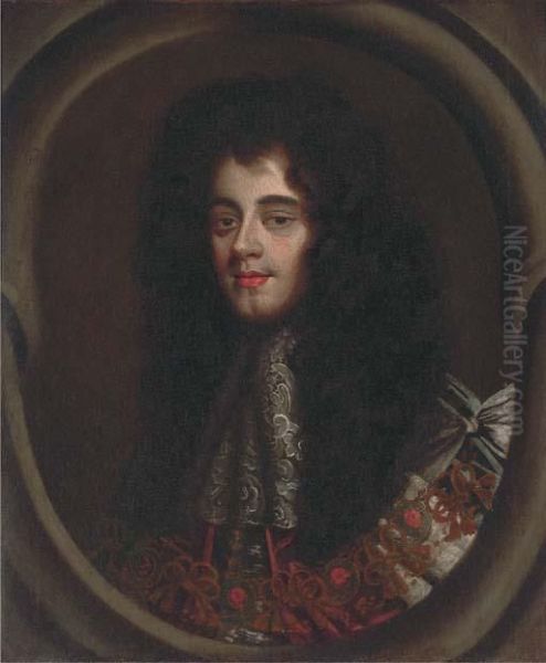 Portrait Of Charles Ii (1630-1685) Oil Painting by Sir Godfrey Kneller