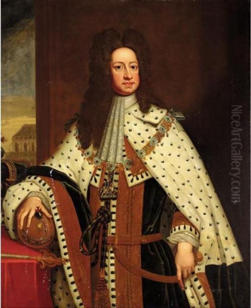 State Portrait Of George I Oil Painting by Sir Godfrey Kneller