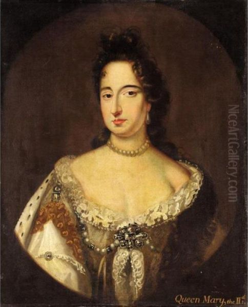 Portrait Of Queen Mary Ii Oil Painting by Sir Godfrey Kneller