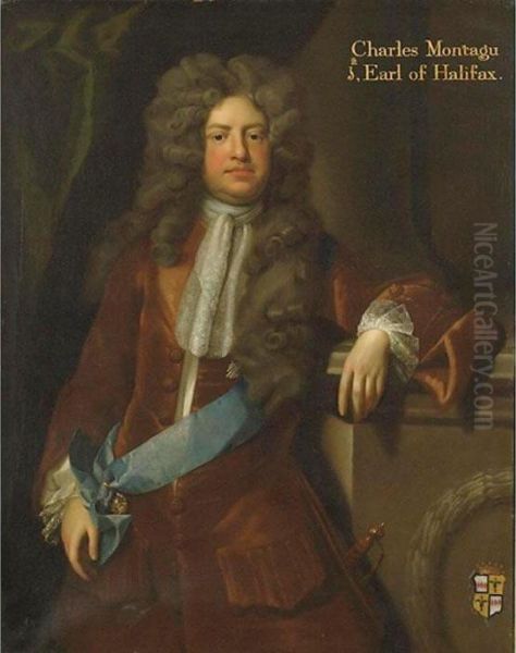 Portrait Of Charles Montagu, Ist Earl Of Halifax Oil Painting by Sir Godfrey Kneller