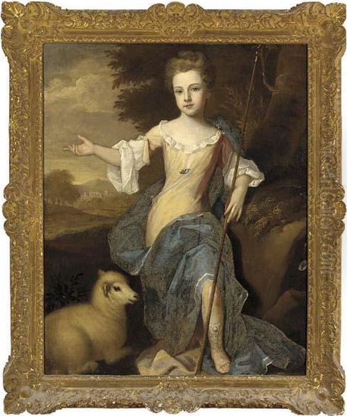 Portrait Of A Girl,as A Shepherdess Oil Painting by Sir Godfrey Kneller