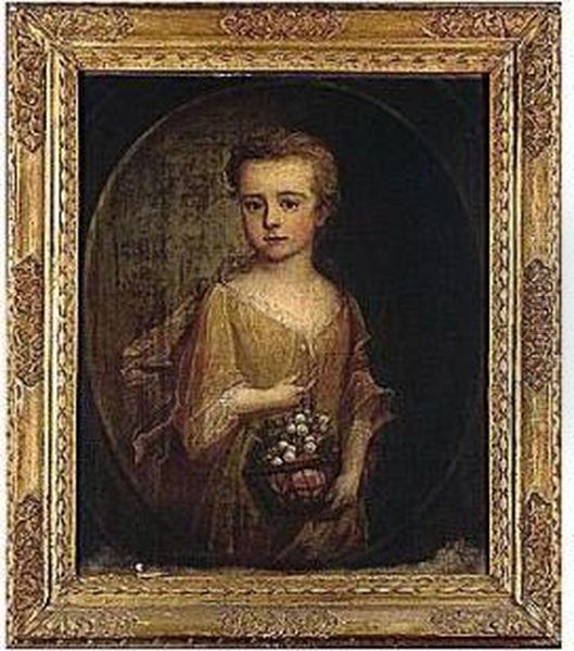 -, Portrait Of A Young Girl With Fruit Oil Painting by Sir Godfrey Kneller