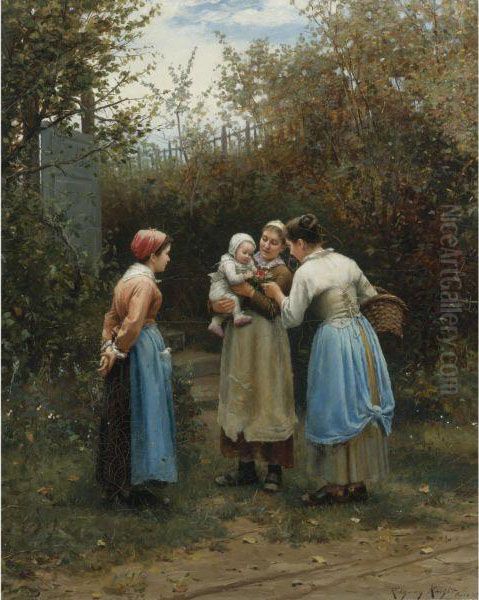 The First Born Oil Painting by Daniel Ridgway Knight