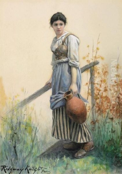 The Water Carrier Oil Painting by Daniel Ridgway Knight