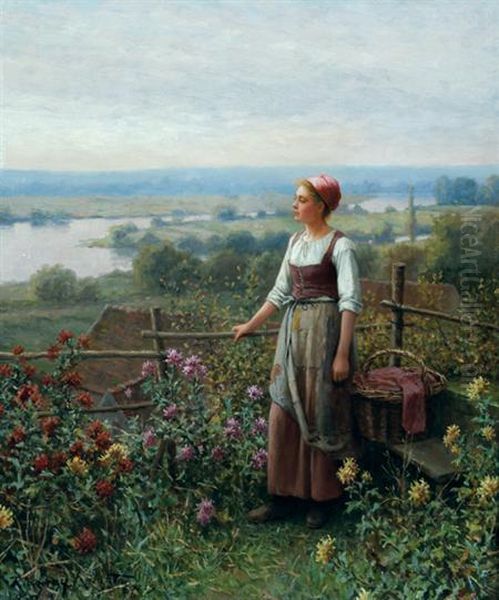 Evening At Chantemesle Oil Painting by Daniel Ridgway Knight