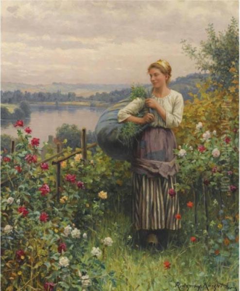 The Rose Garden Oil Painting by Daniel Ridgway Knight