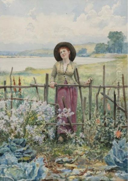 Daydreaming Oil Painting by Daniel Ridgway Knight