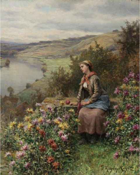 Daydreaming Oil Painting by Daniel Ridgway Knight