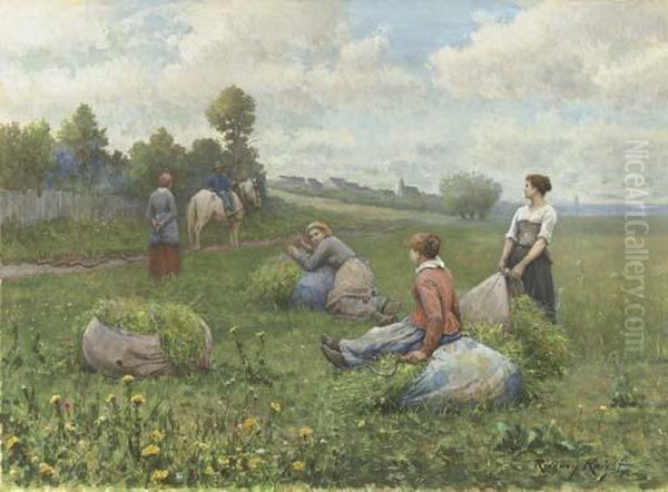 The Harvest Oil Painting by Daniel Ridgway Knight