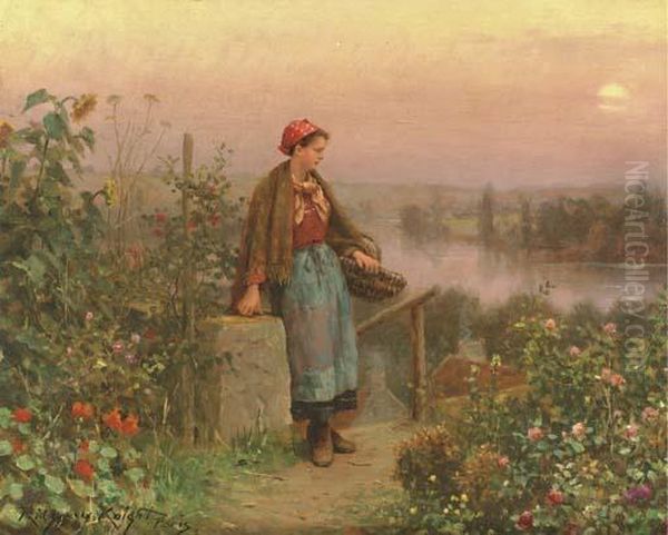 A Thoughtful Moment Oil Painting by Daniel Ridgway Knight