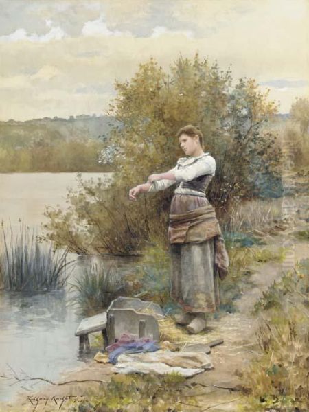 The Laundress Oil Painting by Daniel Ridgway Knight