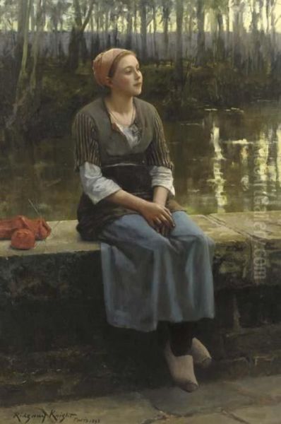 La Flaneuse Oil Painting by Daniel Ridgway Knight