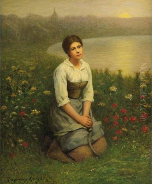 Peasant Girl, Picardy Oil Painting by Daniel Ridgway Knight