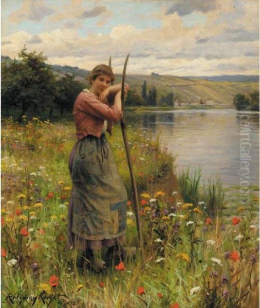 A Moment Of Rest Oil Painting by Daniel Ridgway Knight