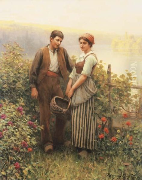 The Conversation Oil Painting by Daniel Ridgway Knight