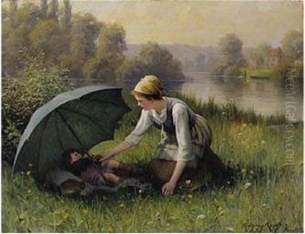 Au Grand Soleil Oil Painting by Daniel Ridgway Knight