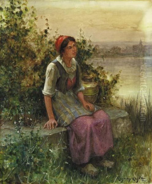 La Porteuse D'eau Oil Painting by Daniel Ridgway Knight