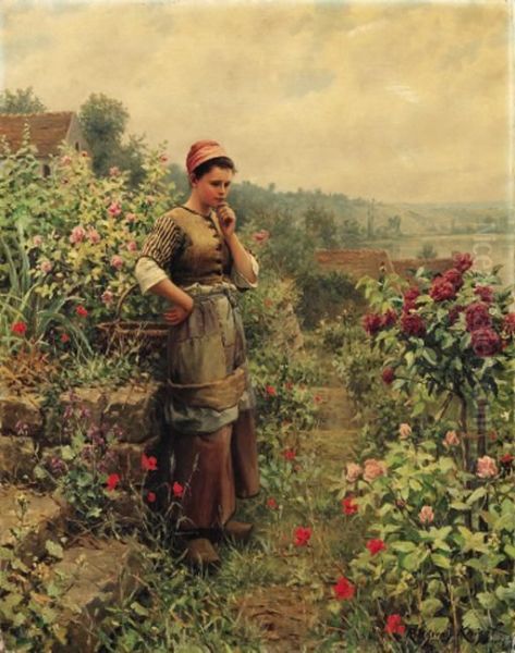 In A Normandy Garden
Signed And Inscribed 'ridgway Knight Paris' (lower Right) Oil Painting by Daniel Ridgway Knight