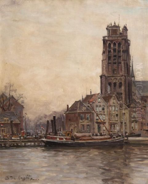 Grote Kerk, Dordrecht Oil Painting by Louis Aston Knight