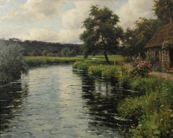 Cottage By A River Oil Painting by Louis Aston Knight