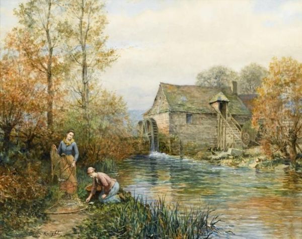 The Mill Stream Oil Painting by Louis Aston Knight