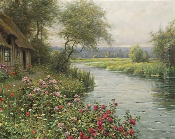 A River In Normandy Oil Painting by Louis Aston Knight