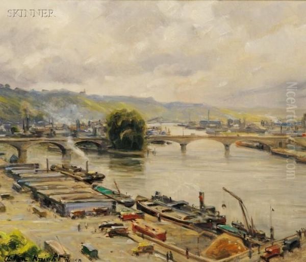 Rouen From The Hotel D'angleterre Oil Painting by Louis Aston Knight