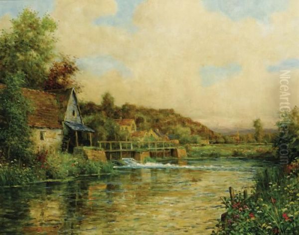 Mill Stream Oil Painting by Louis Aston Knight