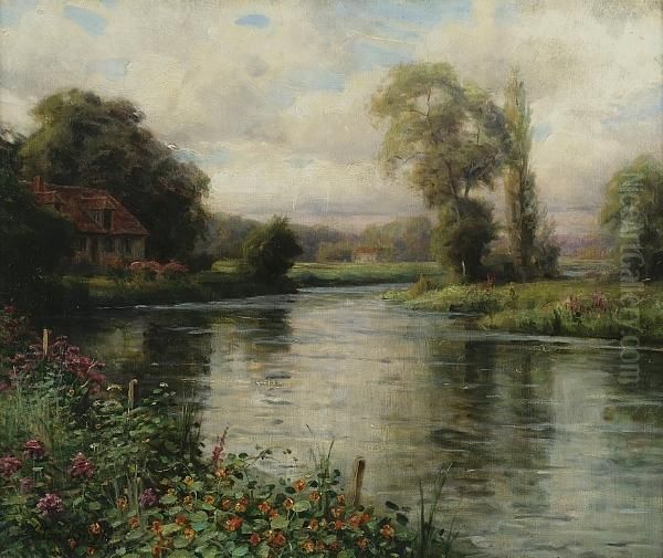 River Landscape Oil Painting by Louis Aston Knight