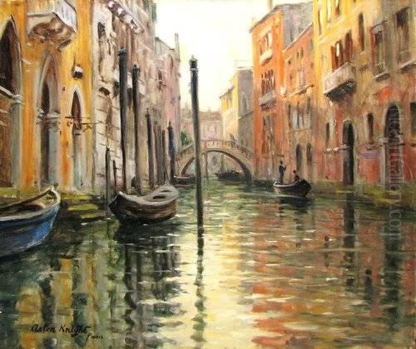 Venice At Sunset Oil Painting by Louis Aston Knight