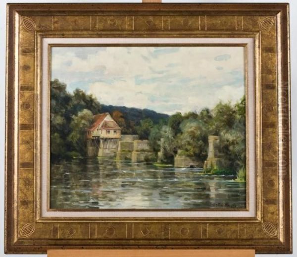 River Scene Oil Painting by Louis Aston Knight