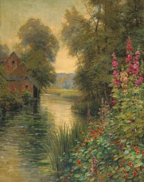 Summer Day Along A River Oil Painting by Louis Aston Knight