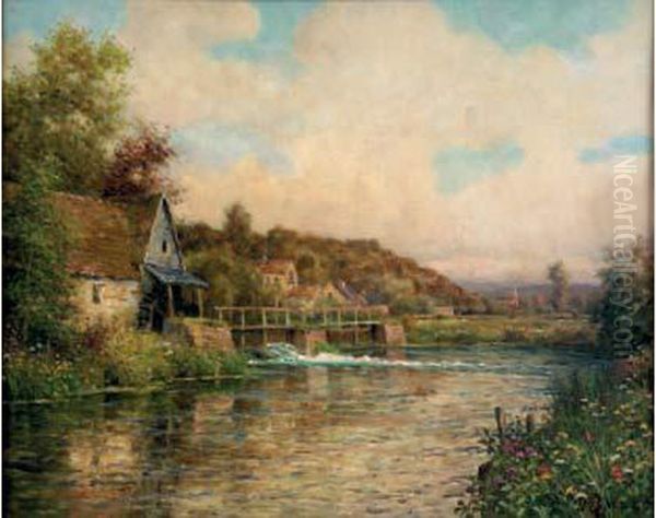 Moulin En Bord De Riviere. Oil Painting by Louis Aston Knight