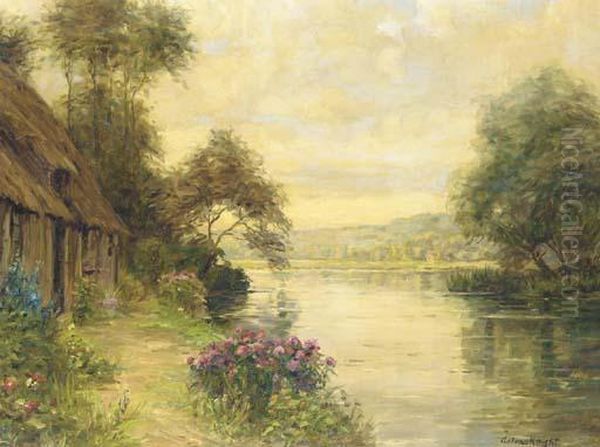 A Cottage By A River Oil Painting by Louis Aston Knight