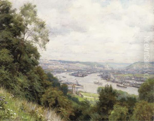 View Of Rouen Oil Painting by Louis Aston Knight