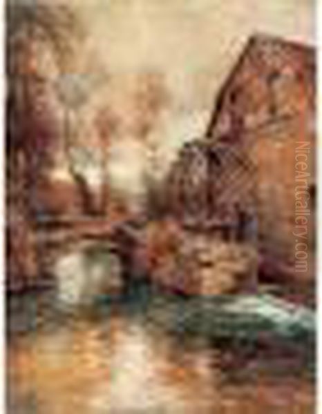 < Le Vieux Moulin A Fontaine Jouy >. Oil Painting by Louis Aston Knight