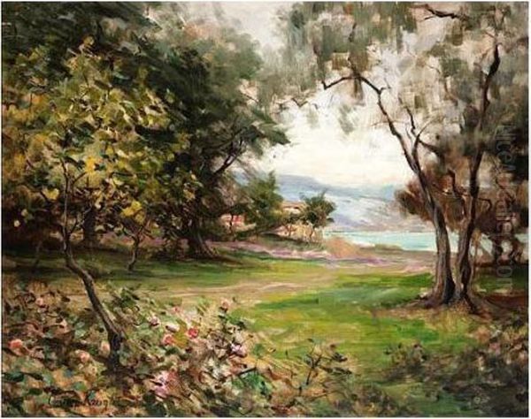 A Garden On The Riviere Oil Painting by Louis Aston Knight