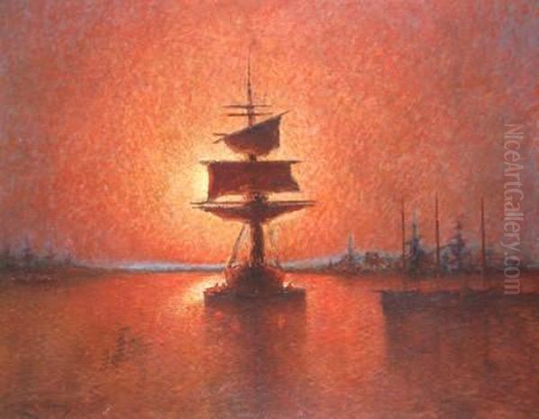 Fragatas Al Crepusculo Oil Painting by Stephen Koek Koek