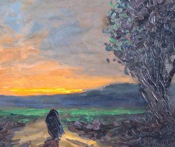 Caminante Solitario Oil Painting by Stephen Koek Koek