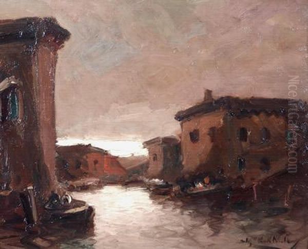 El Canal Oil Painting by Stephen Koek Koek