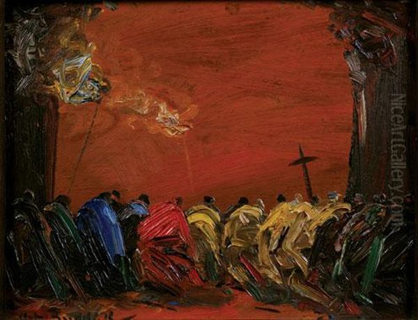 Procesion Oil Painting by Stephen Koek Koek