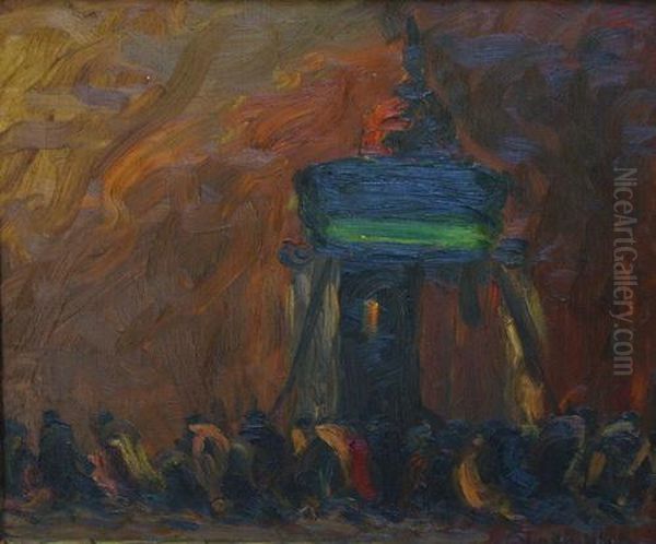 Procesion Oil Painting by Stephen Koek Koek