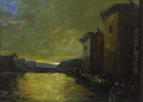 Atardecer En El Canal Oil Painting by Stephen Koek Koek