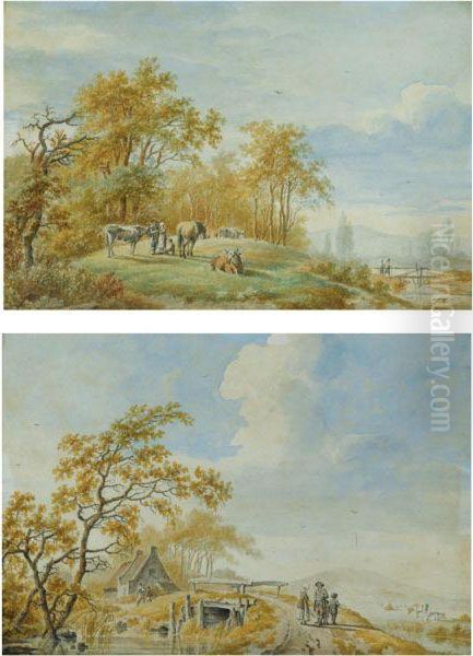 I. A Summer Landscape With Cattle Oil Painting by Barend Cornelis Koekkoek