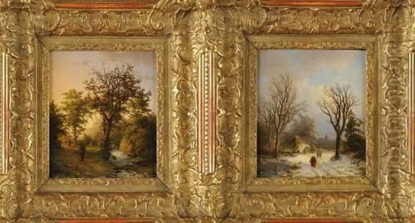 Paysage D'hiver Oil Painting by Barend Cornelis Koekkoek