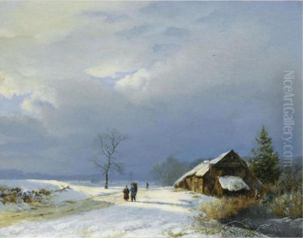 Winter In Het Gooi Oil Painting by Barend Cornelis Koekkoek